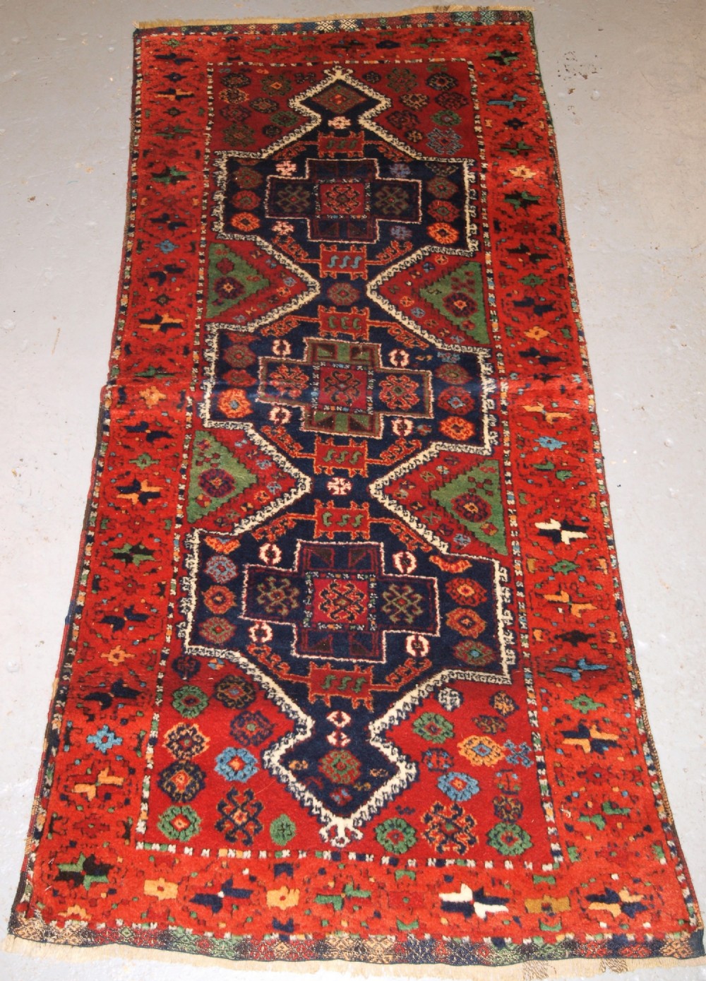 antique eastern turkish yuruk long rug superb colour circa 1900