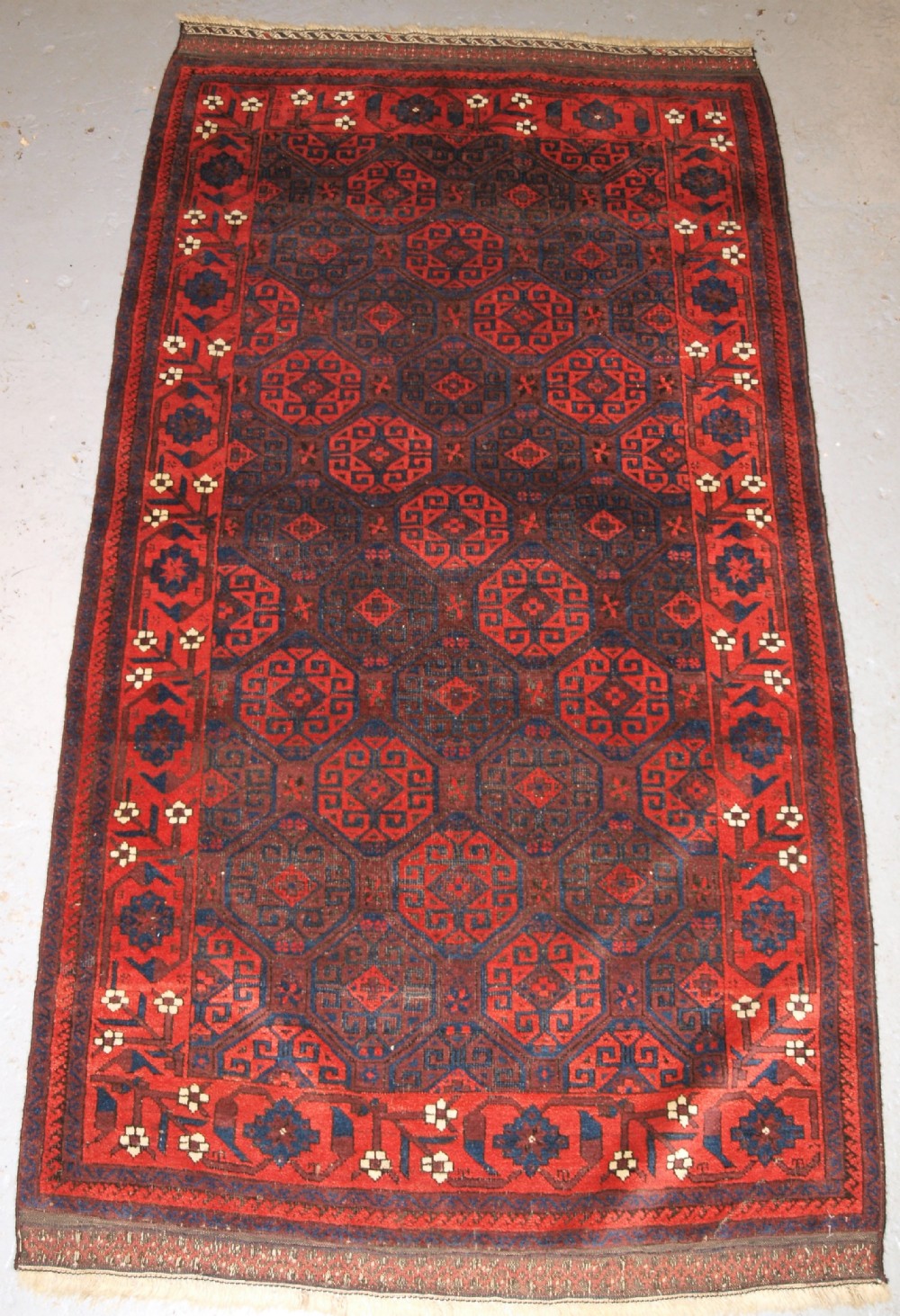 antique baluch rug with outstanding colour full pile great border circa 1880