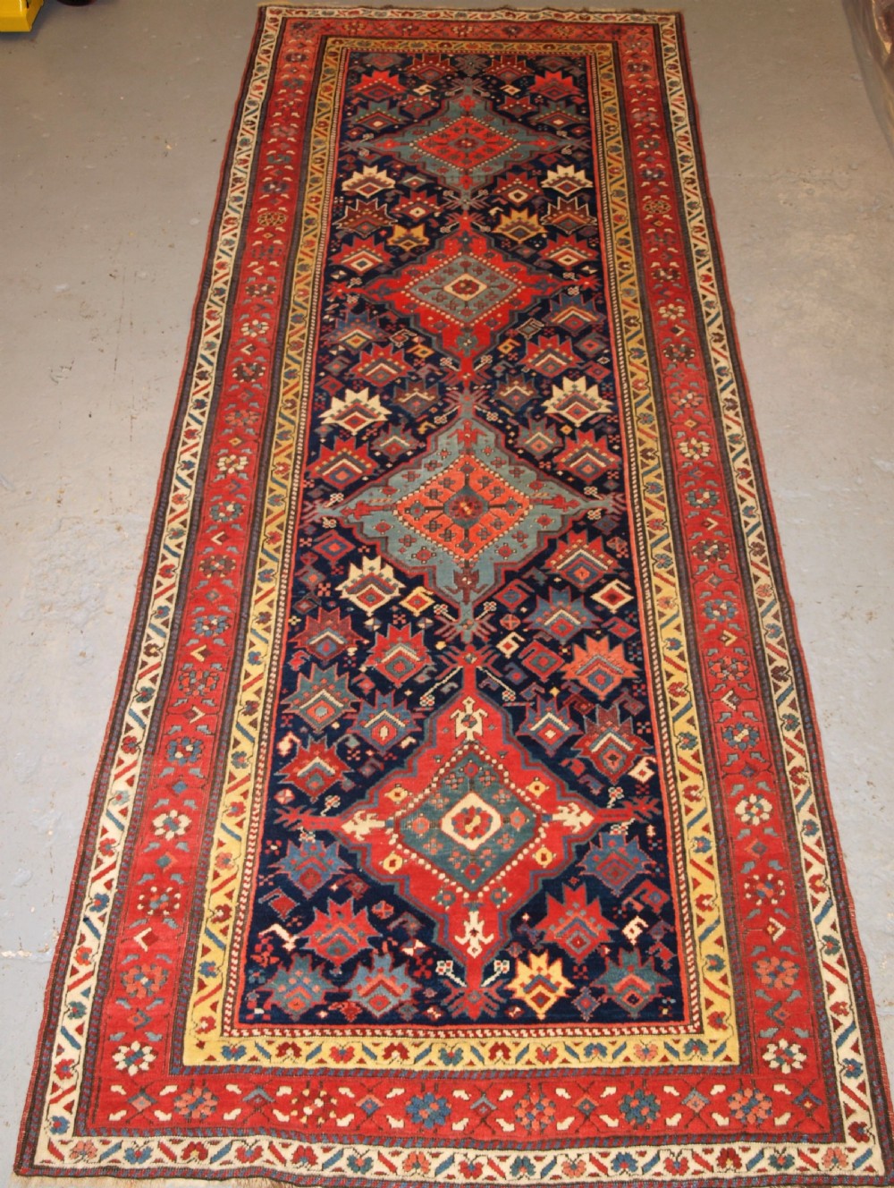 antique south caucasian runner with outstanding colour and design late 19th century