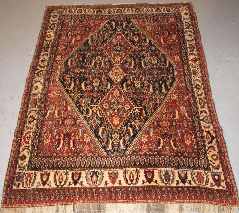 antique qashqai kashkuli rug herati design late 19th century
