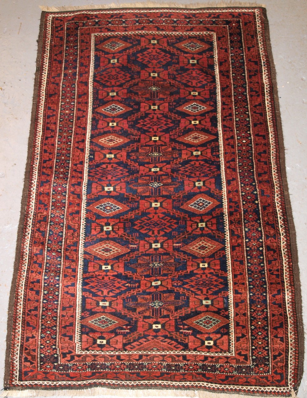 antique baluch rug khorasan region all over design circa 1900