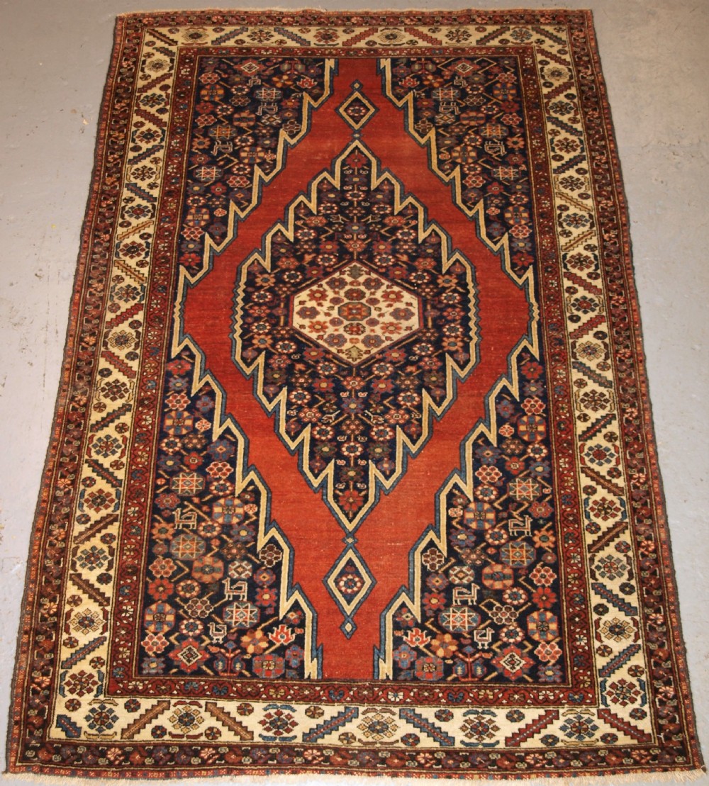 antique mazlahan rug traditional design good colour circa 1920