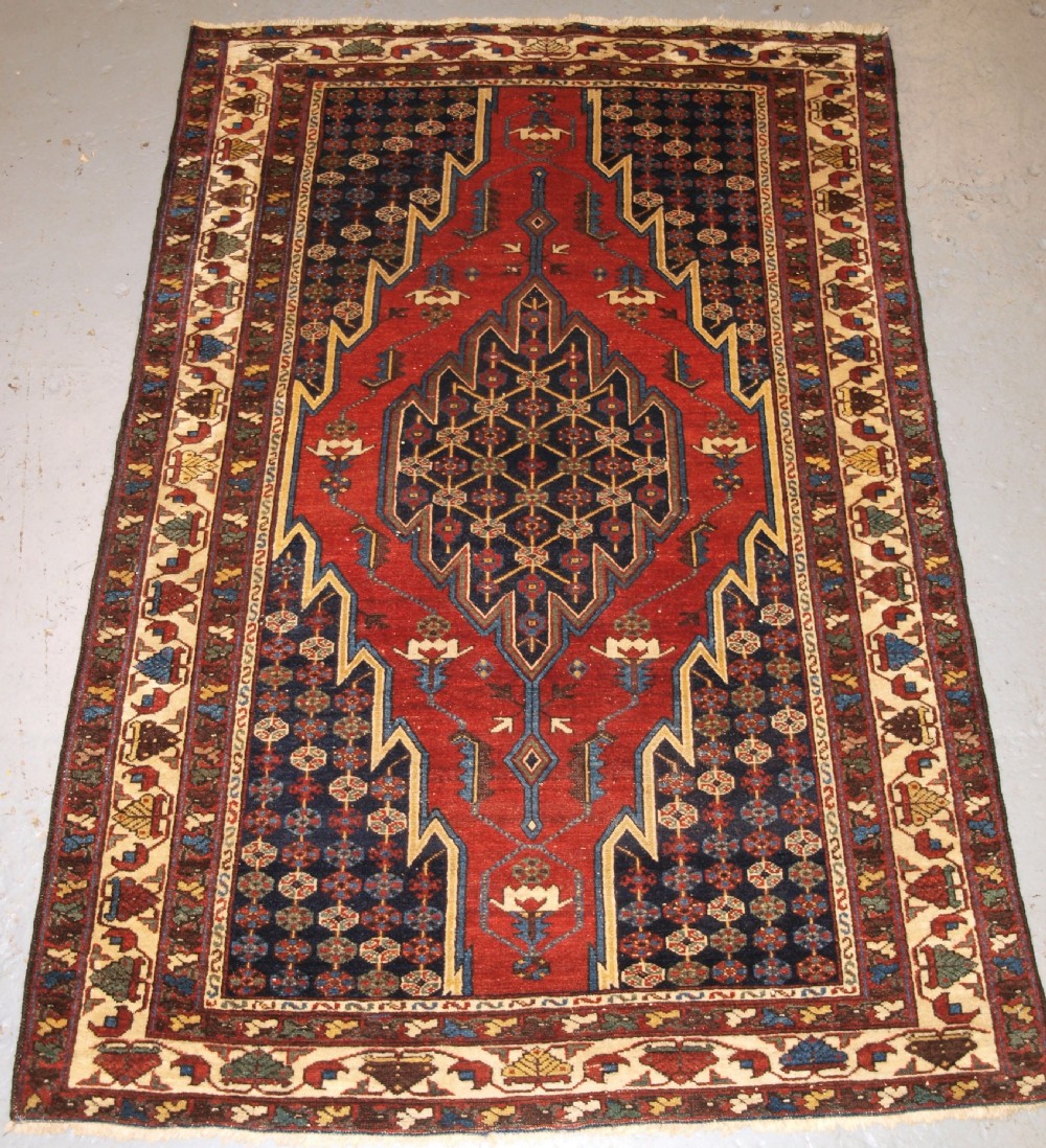 antique mazlahan village rug traditional design circa 1920