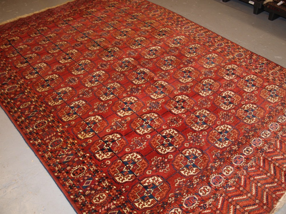 antique tekke turkmen main carpet excellent long elem ends circa 1880