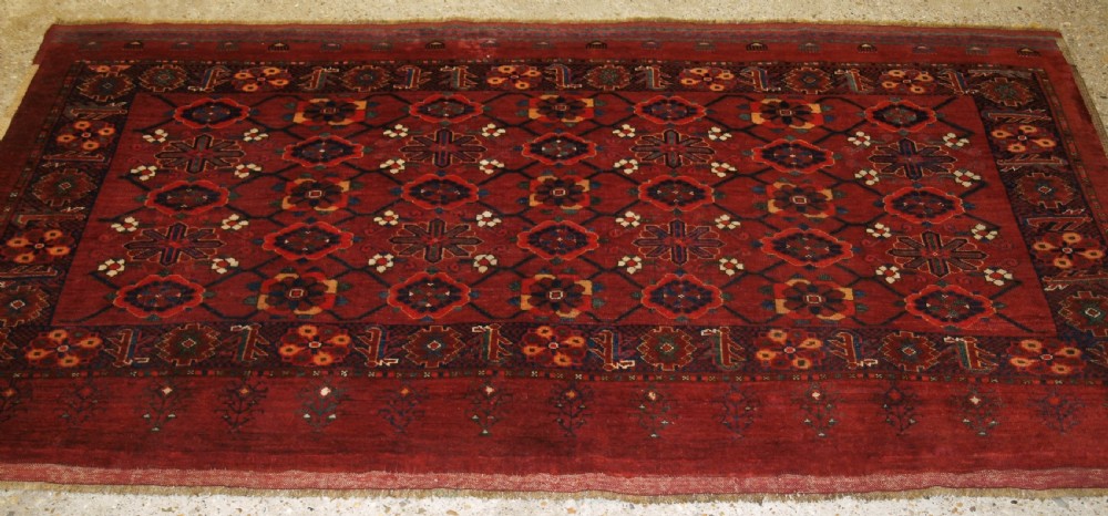 antique beshir turkmen chuval with mina khani design great condition late 19th century