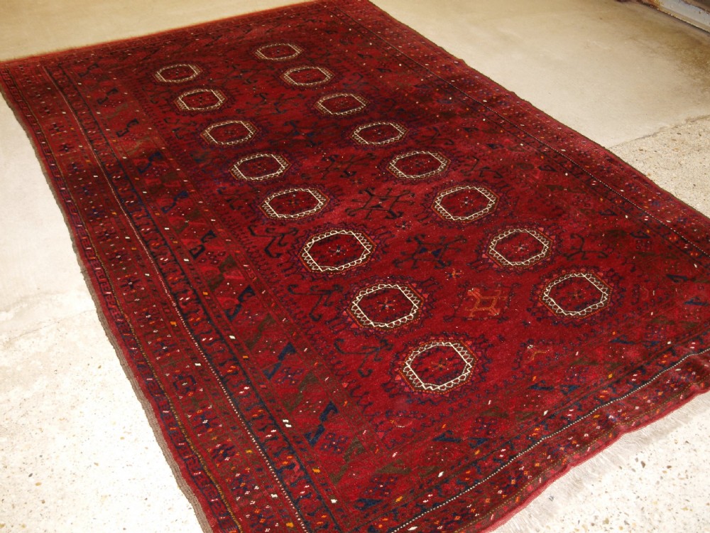 old afghan village carpet traditional salor gul design hard wearing circa 1920