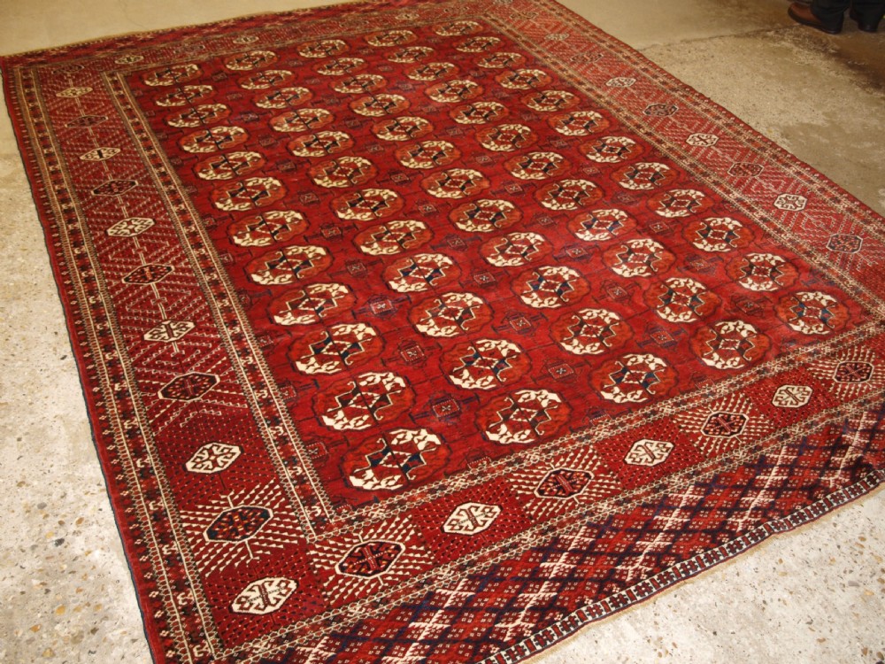 antique tekke turkmen main carpet excellent colour and condition circa 1880