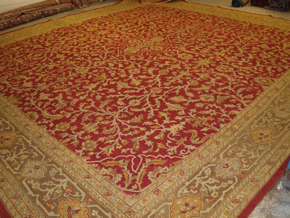 hand made soumak carpet of very large size outstanding design and colour perfect condition