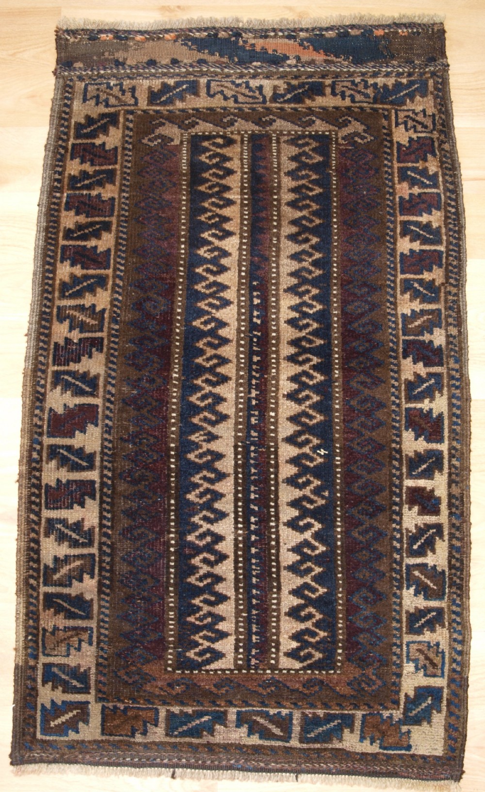 antique afghan baluch balisht grain bag face small rug circa 1900