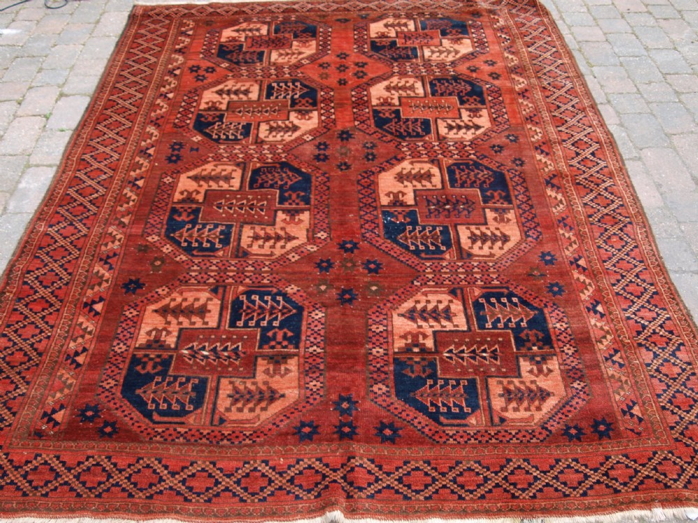antique afghan ersari turkmen carpet superb colour circa 1900