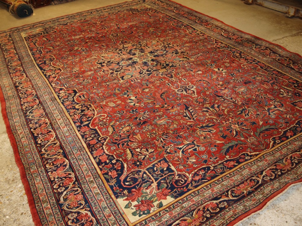 antique bijar carpet of outstanding design and colour country house carpet circa 1880