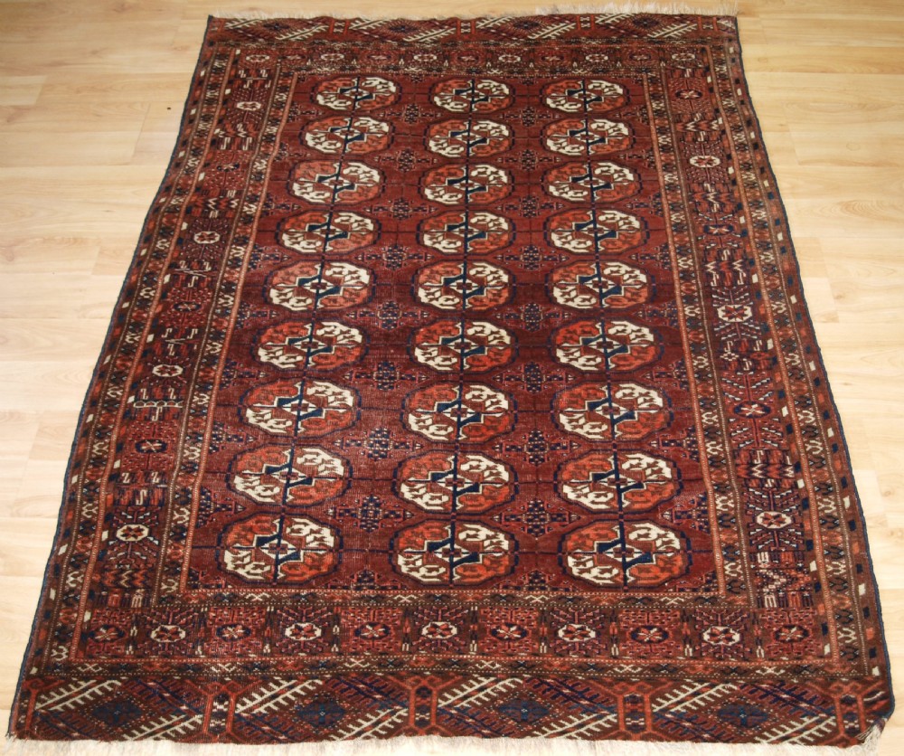 antique tekke turkmen rug good furnishing example circa 1900