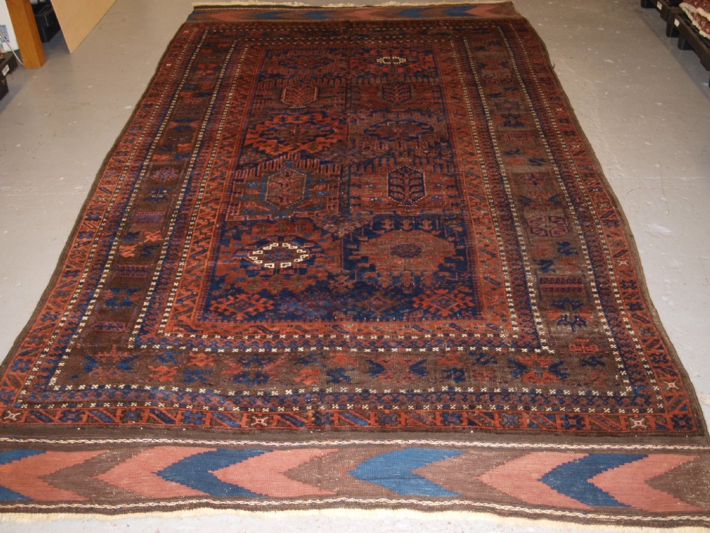 antique timuri baluch main carpet rich colours circa 1880