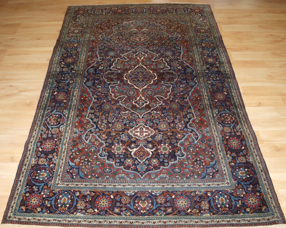 antique kork kashan rug very fine soft wool circa 1900