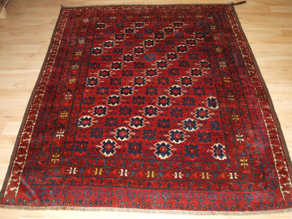 antique afghan turkmen ensi door hanging rug unusual design circa 190020