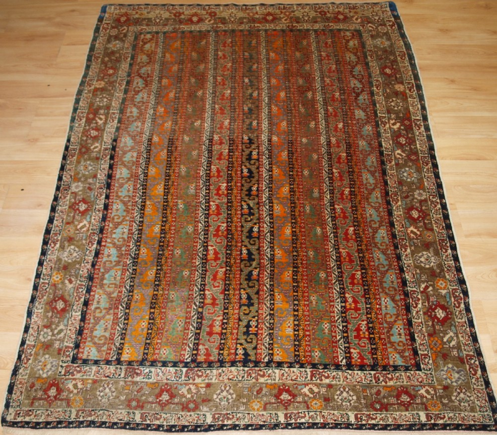 antique turkish sivas workshop rug of shawl design circa 1880