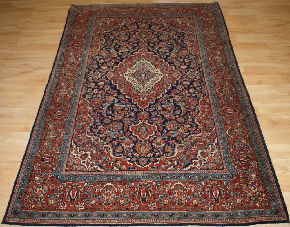 antique kashan rug of traditional design circa 1920