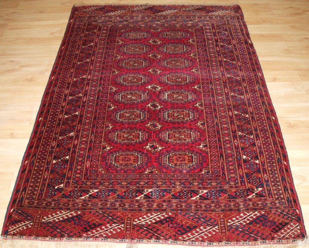 antique tekke turkmen rug with salor guls circa 1900