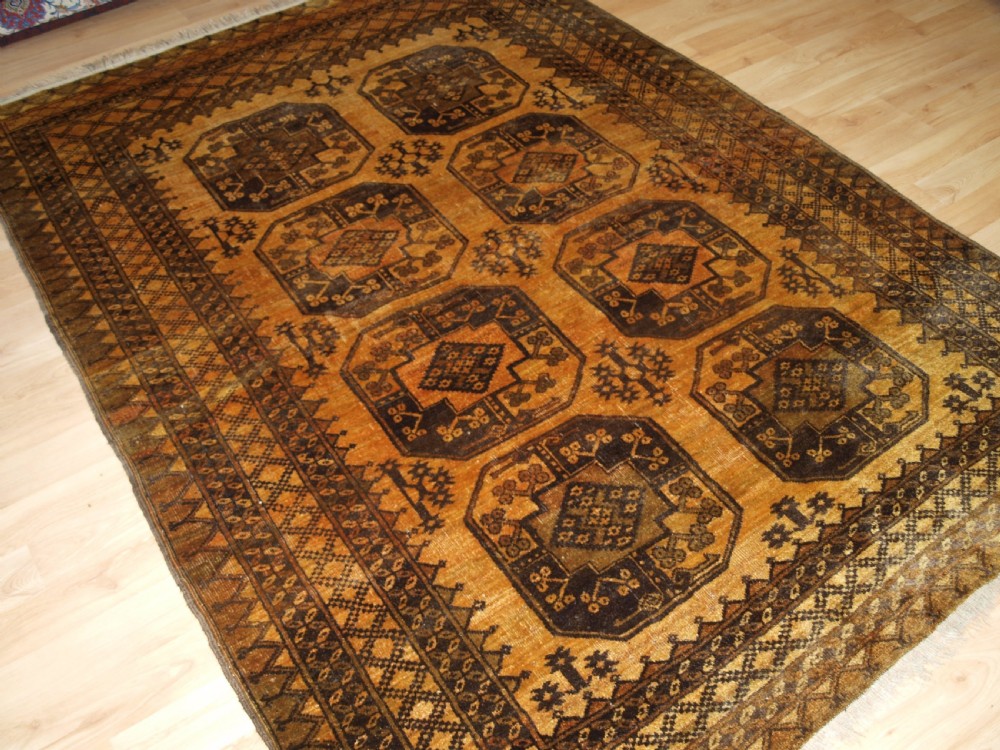 old afghan ersari rug faded gold colour circa 192030