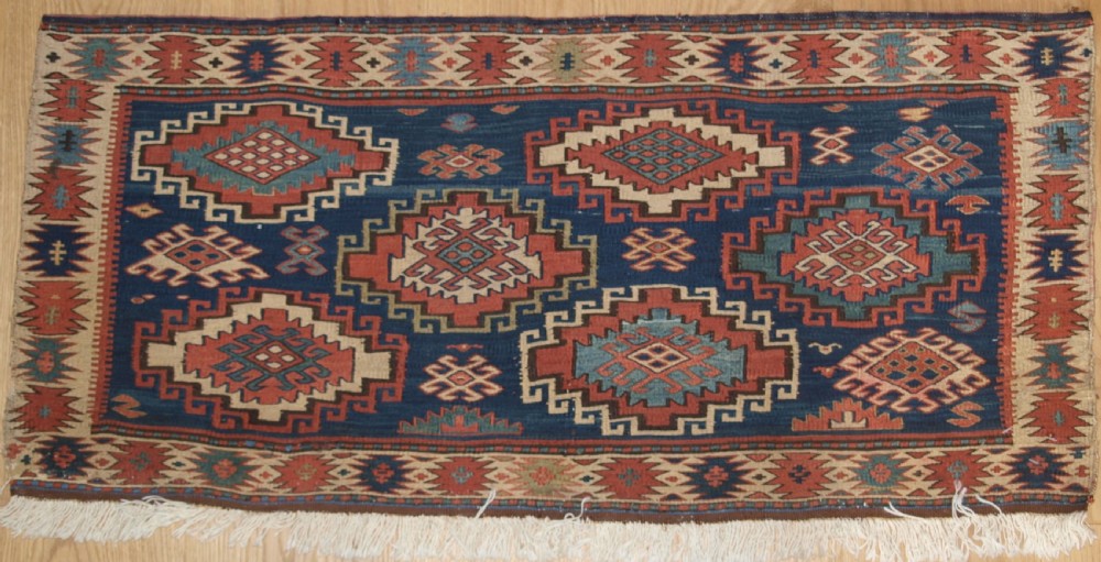 antique shahsavan or south caucasian soumak mafrash panel circa 1890