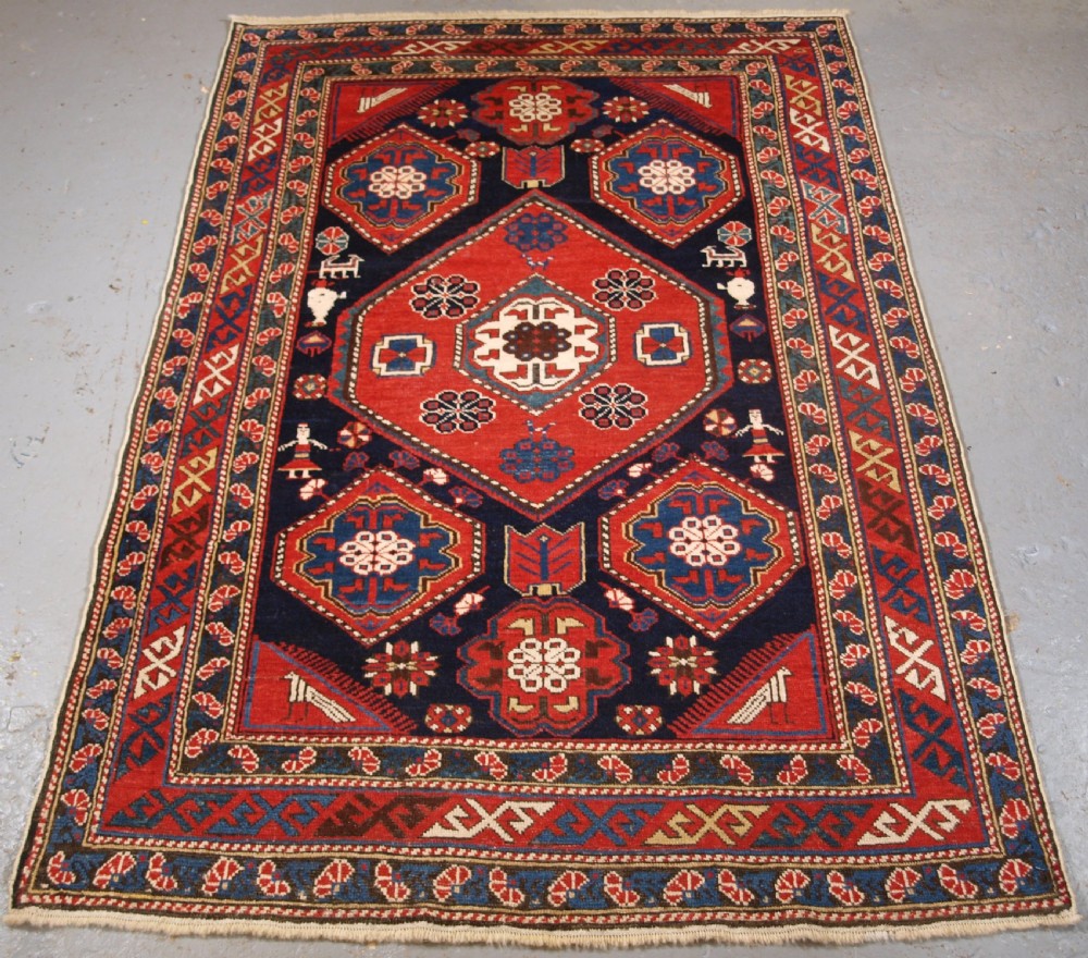 antique caucasian khila shirvan rug outstanding colour circa 1890