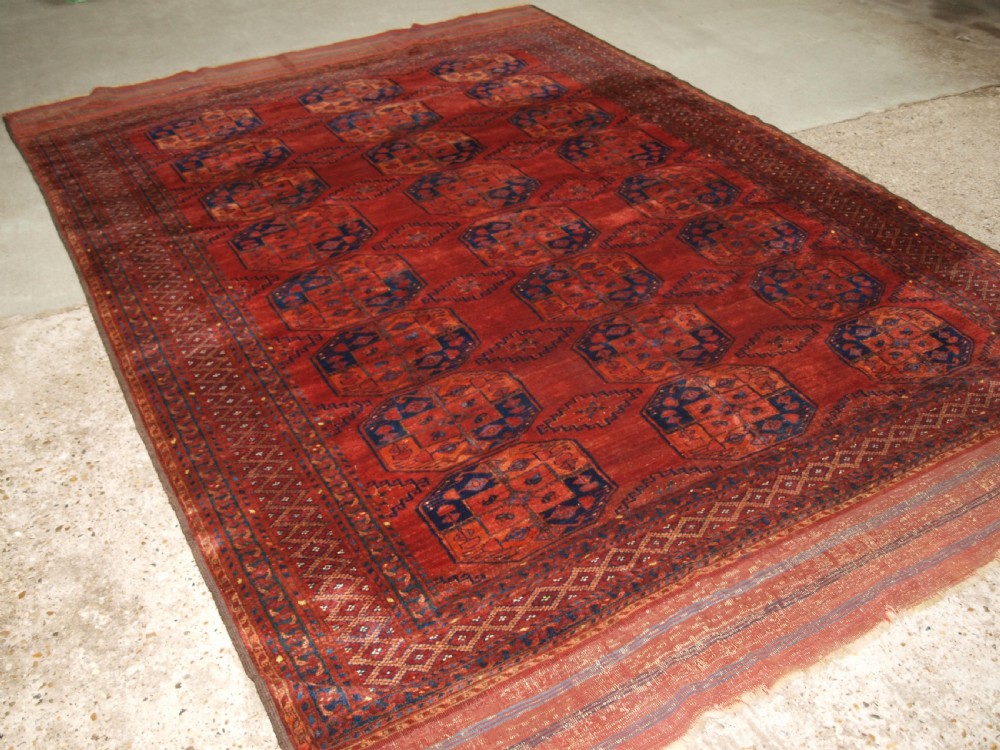 antique afghan ersari turkmen main carpet superb condition and colour circa 1890