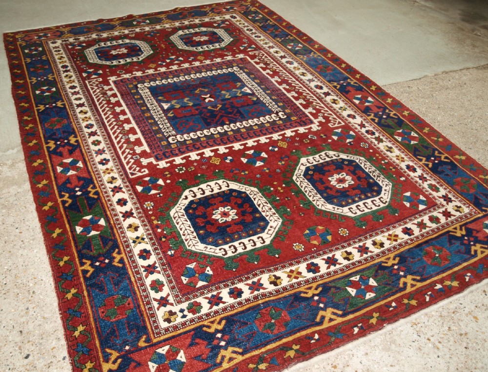 old turkish bergama carpet of holbein design great furnishing rug circa 192030