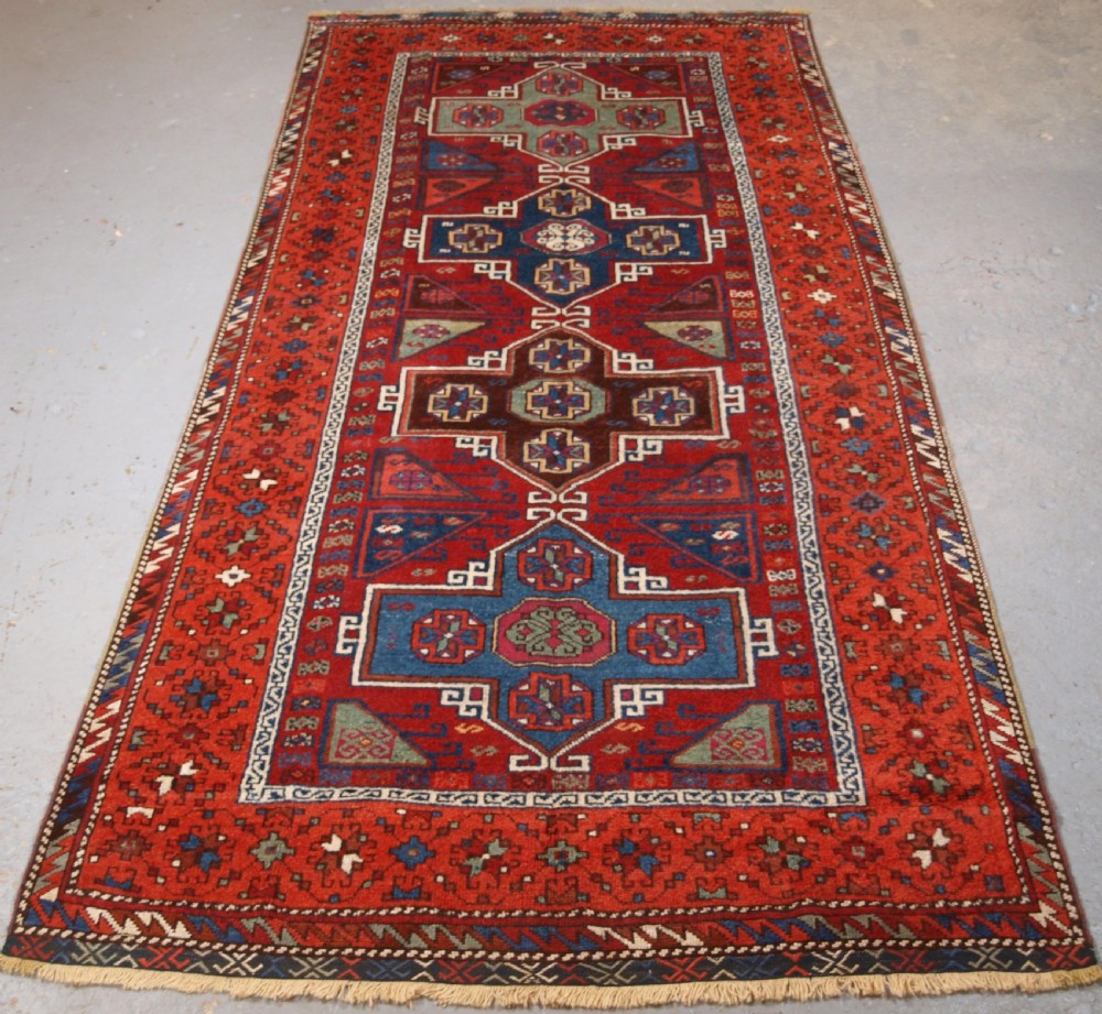 antique turkish yuruk long rug outstanding colour circa 1890