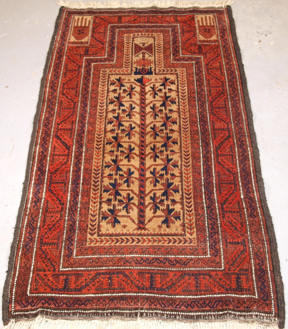 antique baluch tree of life prayer rug outstanding condition circa 1900
