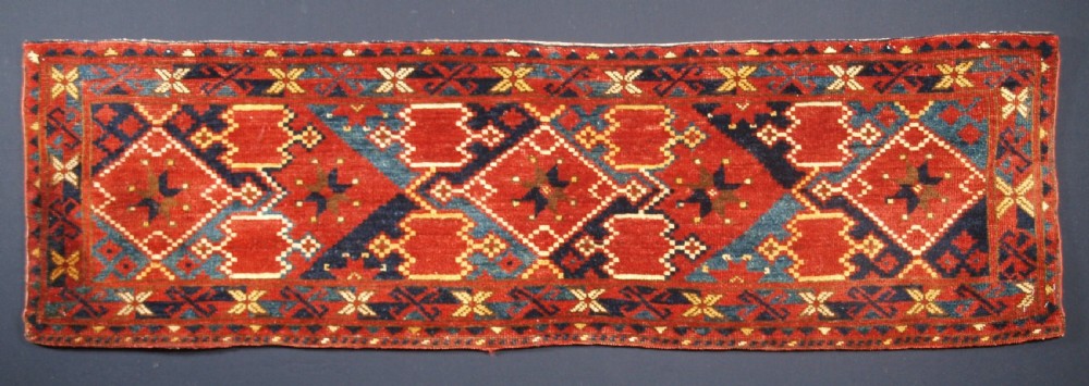 antique beshir turkmen torba with ikat design outstanding colour circa 1890