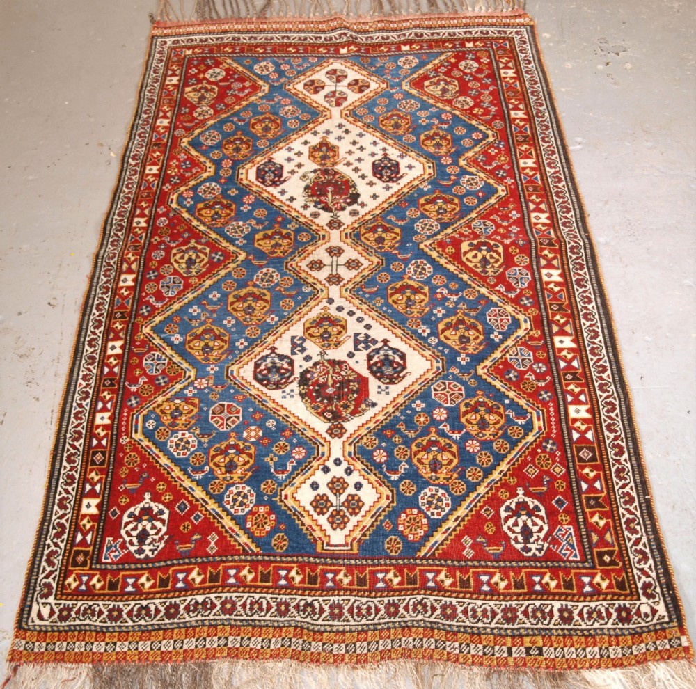 antique qashqai tribal rug outstanding condition and colour circa 1880