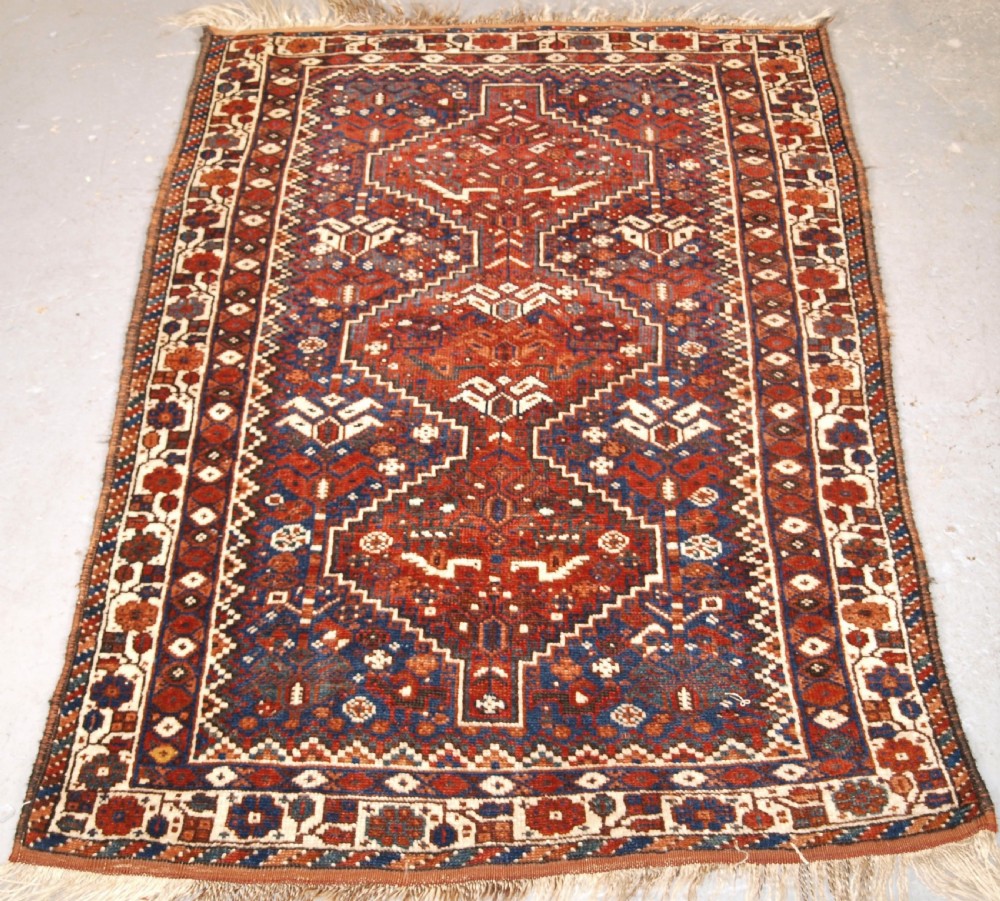 old khamseh tribal rug tribal design small size circa 1920