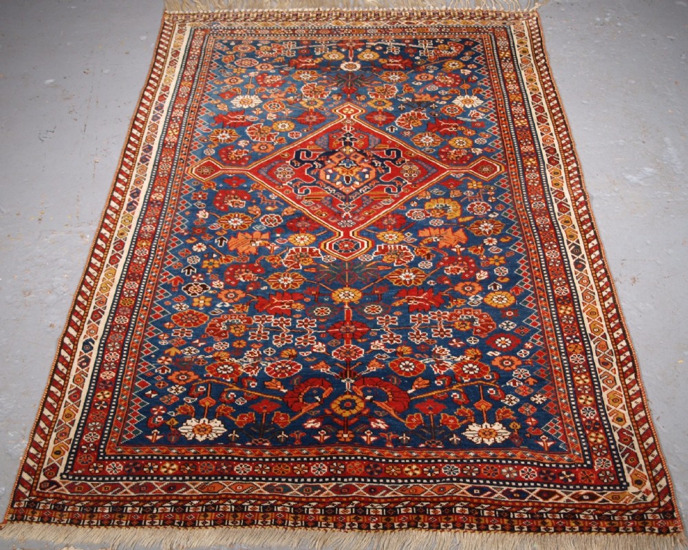 antique tribal qashqai rug excellent colour and condition circa 1880
