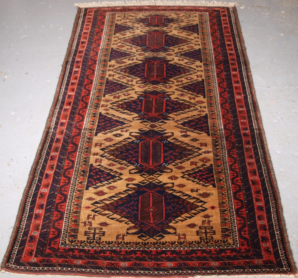 antique timuri baluch rug of scarce design superb condition circa 1900