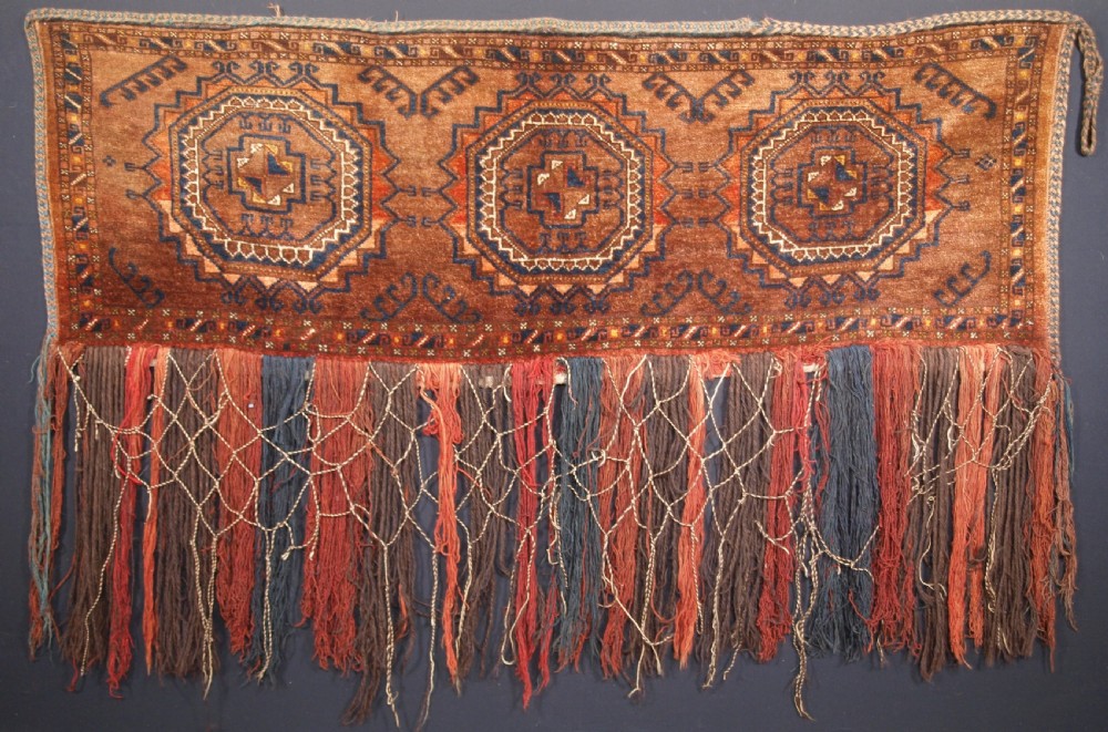 antique ersari turkmen torba of large size dowry weaving circa 1900