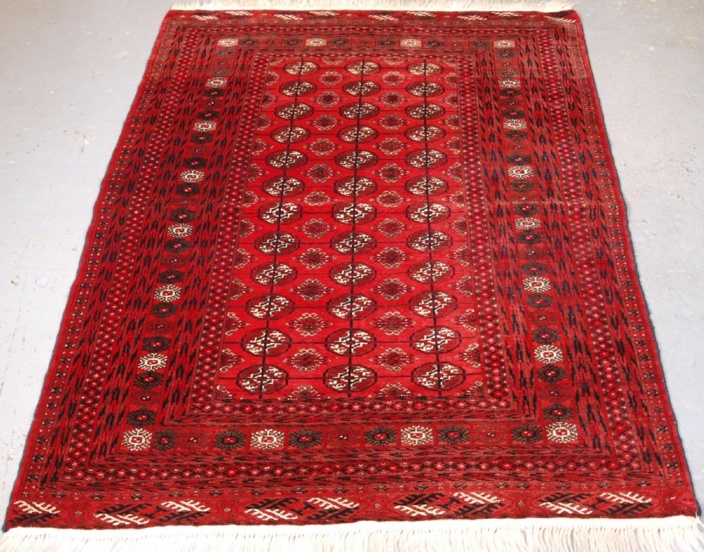 old afghan turkmen rug traditional design fine weave circa 1920