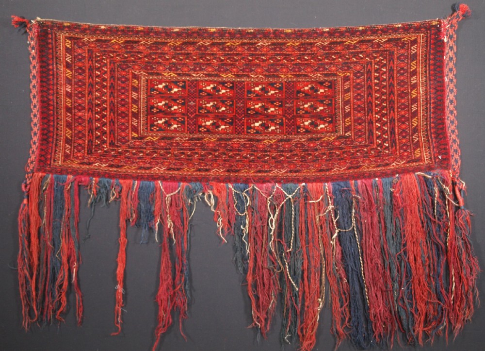 antique tekke turkmen torba original condition good colour circa 1900