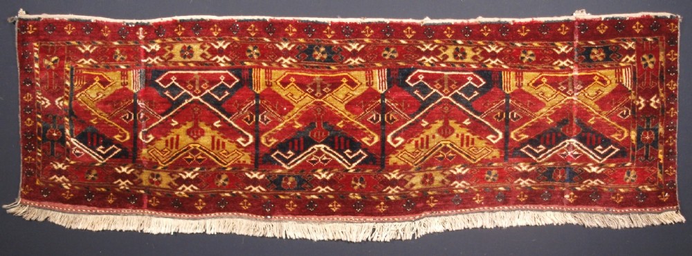 antique ersari beshir turkmen torba unusual design circa 1900