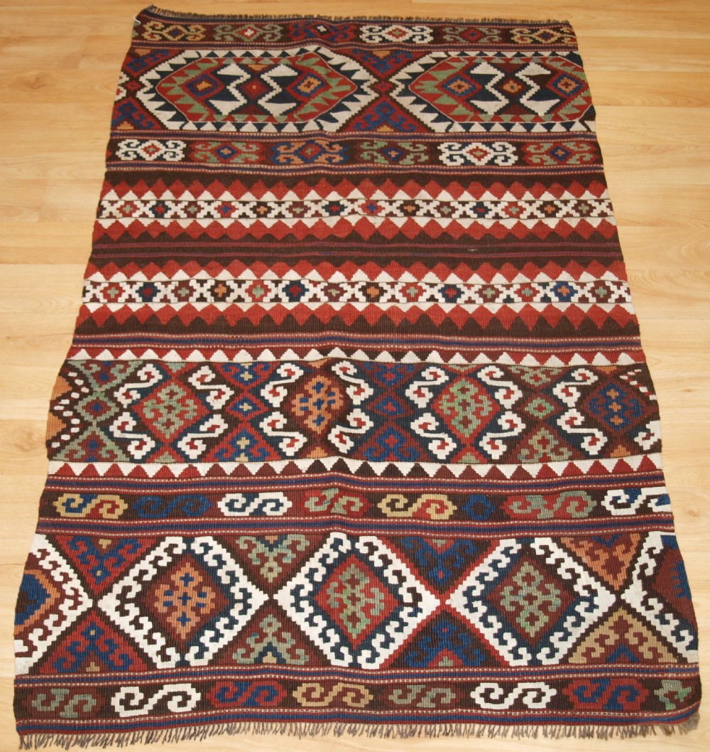 antique anatolian malatya chuval kilim superb traditional colour and design circa 1900