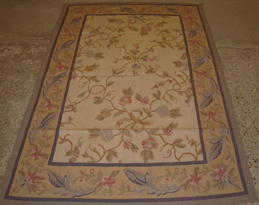 french style aubusson floral design in soft pastel colours about 10 years old