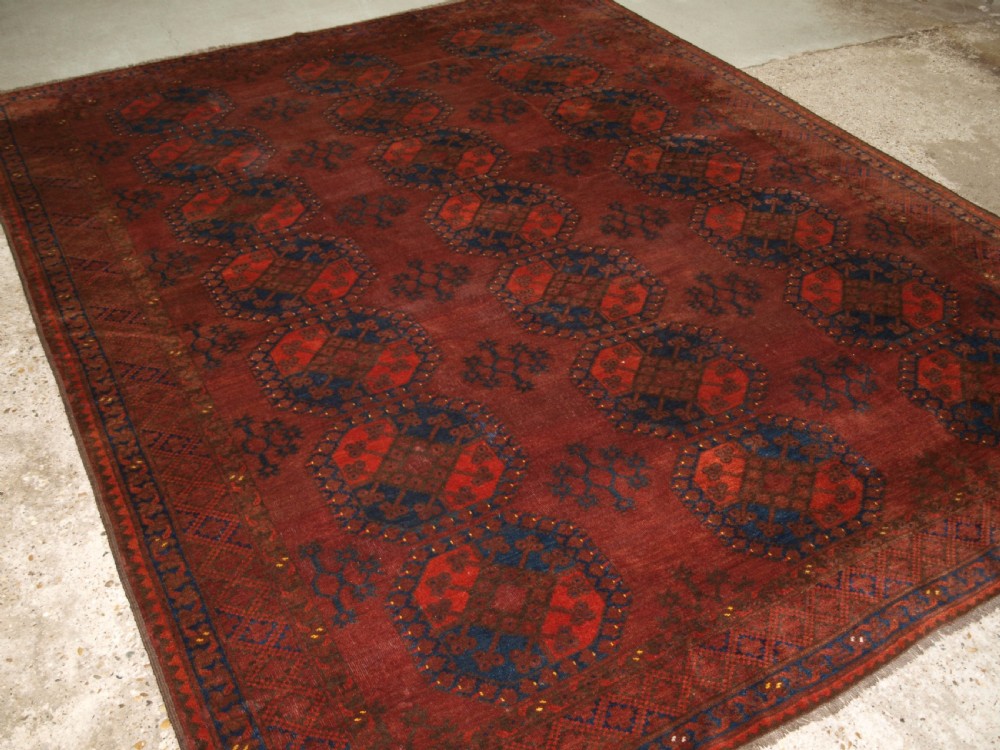 antique ersari turkmen main carpet afghanistan circa 1900