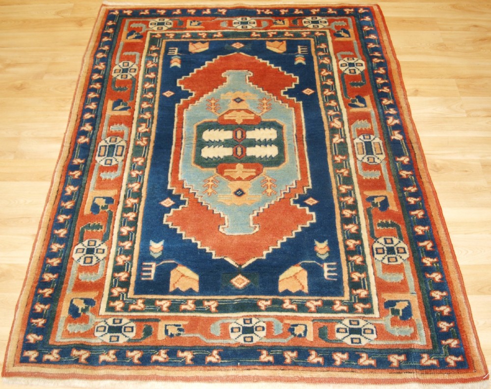 hand knotted turkish konya rug of recent production