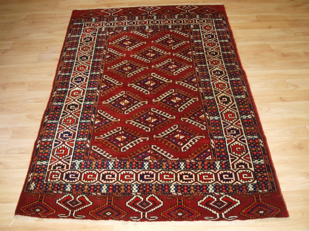 old yomut turkmen rug with dyrnak guls good furnishing rug circa 192030