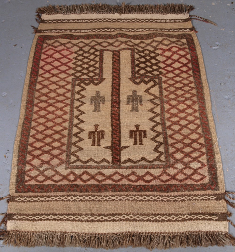 old afghan village prayer rug mixed technique circa 1930