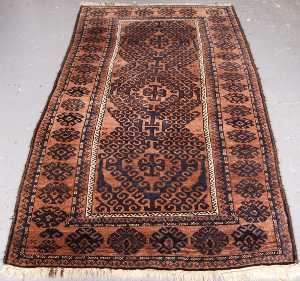antique afghan village rug with mushwani design circa 190020