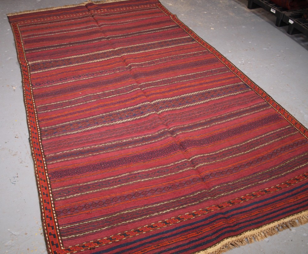 old afghan baluch kilim in bands of weftwork superb condition circa 1920
