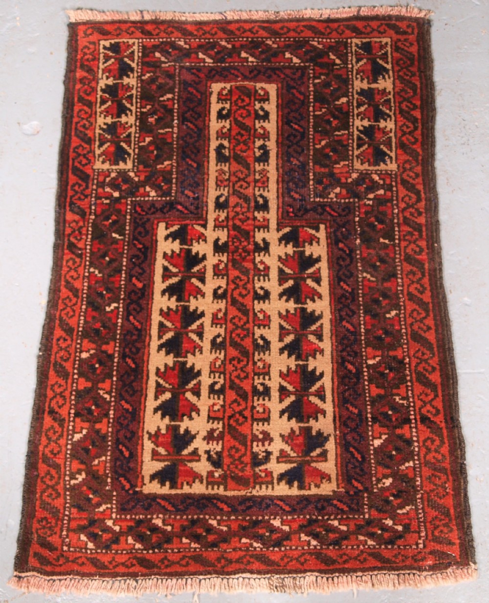 old afghan baluch childs prayer rug very sweet small rug circa 1920