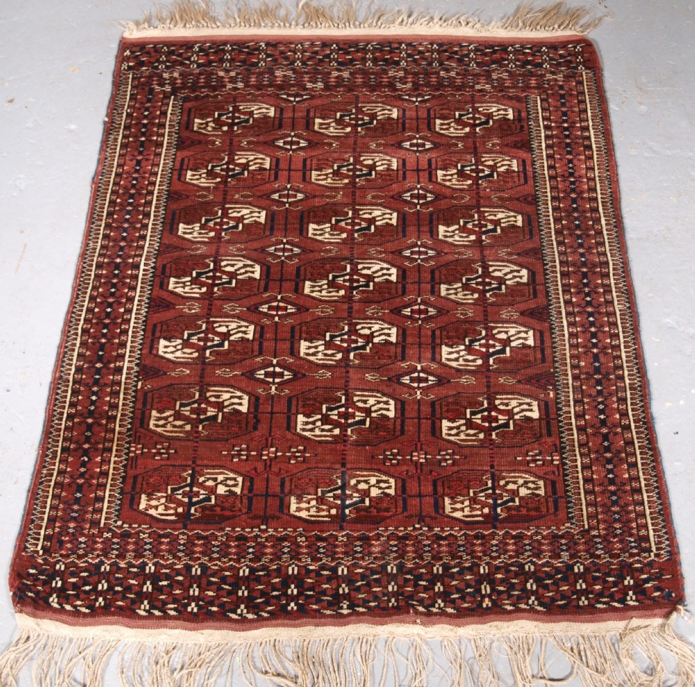 old yomut turkmen rug small size and excellent condition circa 1920