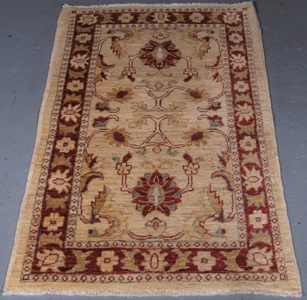 hand knotted afghan ziegler design rug small size perfect condition