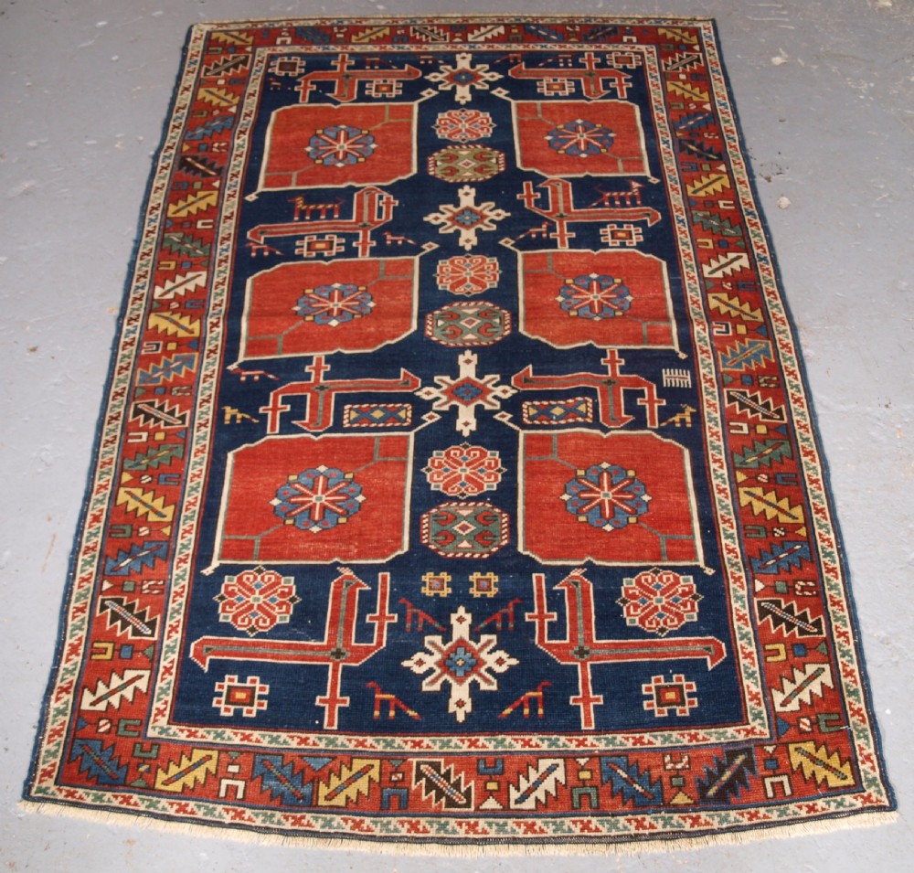 antique caucasian kuba karagashli rug nice example circa 1890